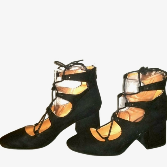 H&M Block Heel Lace Up Ballet Shoes Size 9.5 - Picture 1 of 11